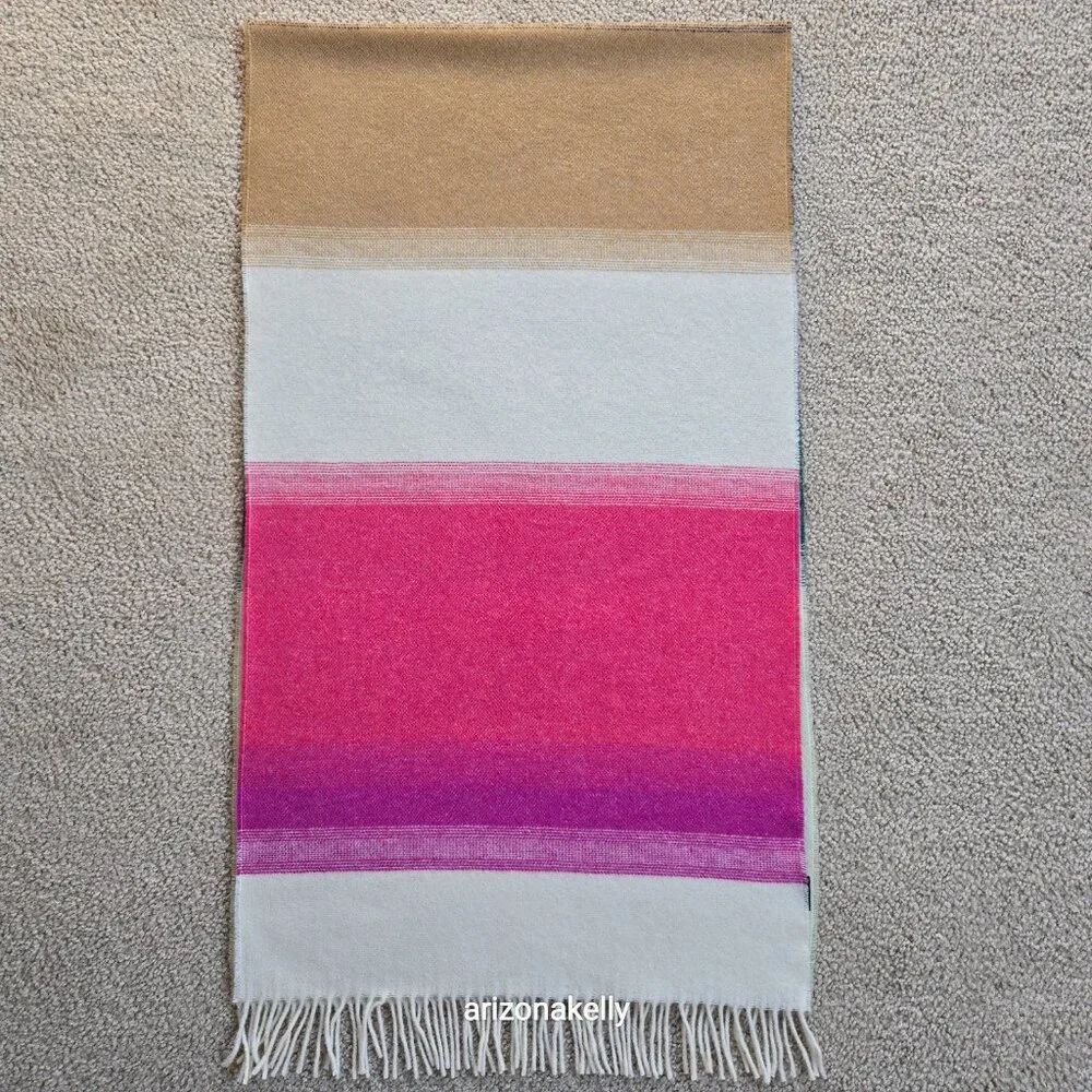 NWOT J. Crew Scarf With Ombre Stripes Italy Wool Blend
